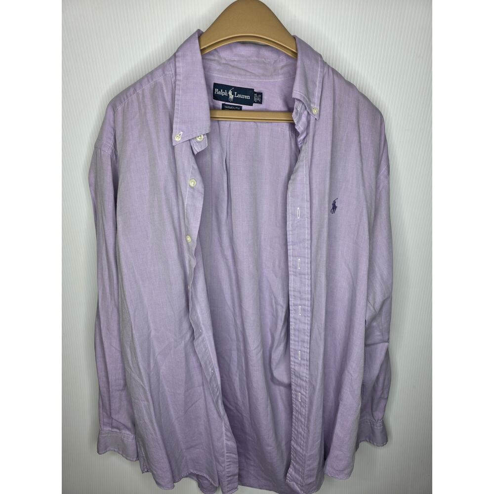 Ralph Lauren Yarmouth 100% Cotton Herringbone Button Down Shirt 16 1/2 34/35